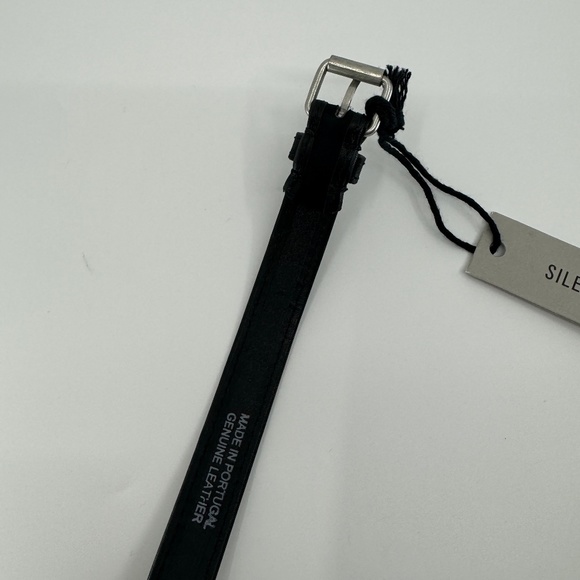 DAMIR DOMA SILENT Skinny Unisex Leather Belt Clincher Silver Buckle